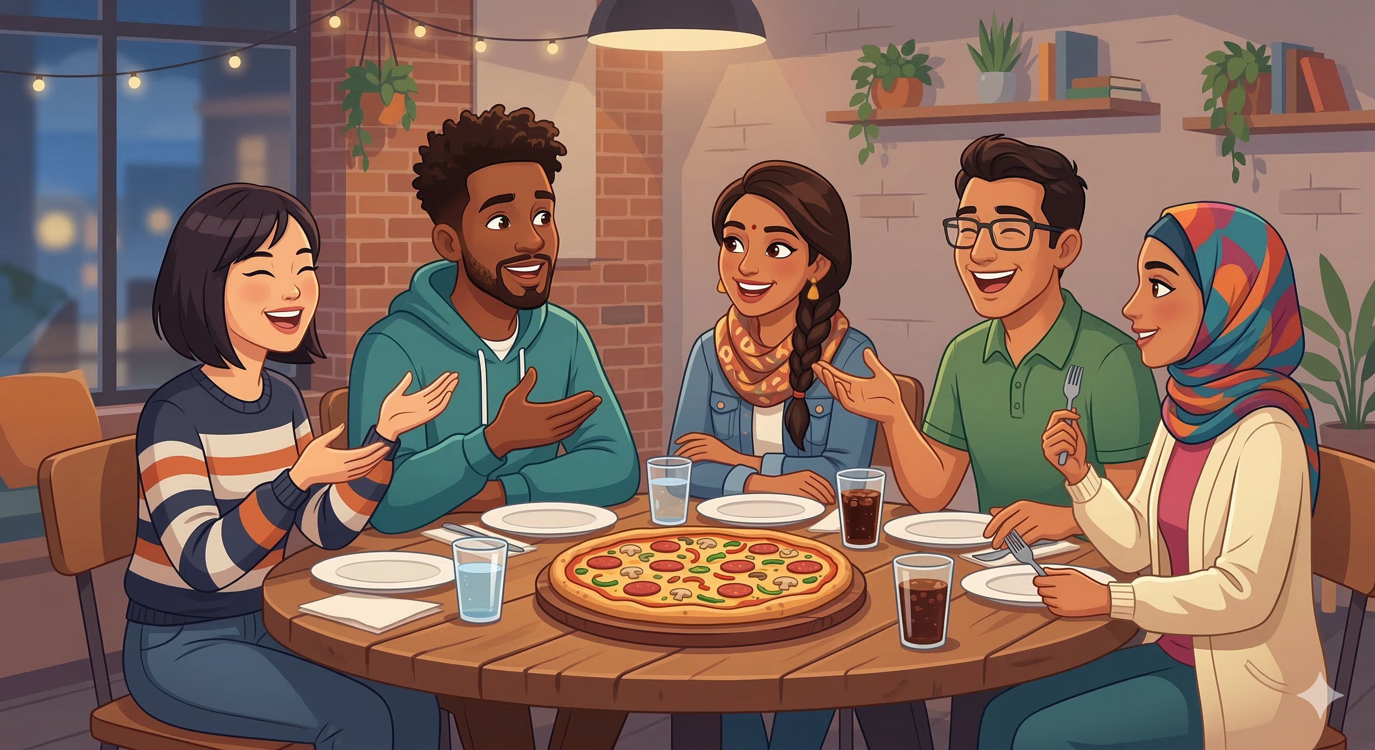 Pizza e Conversa com Estrangeiros